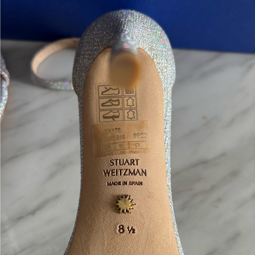 Stuart Weitzman Glittering Silver Heels